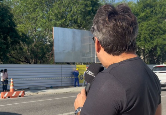 Obra no Açude Novo.